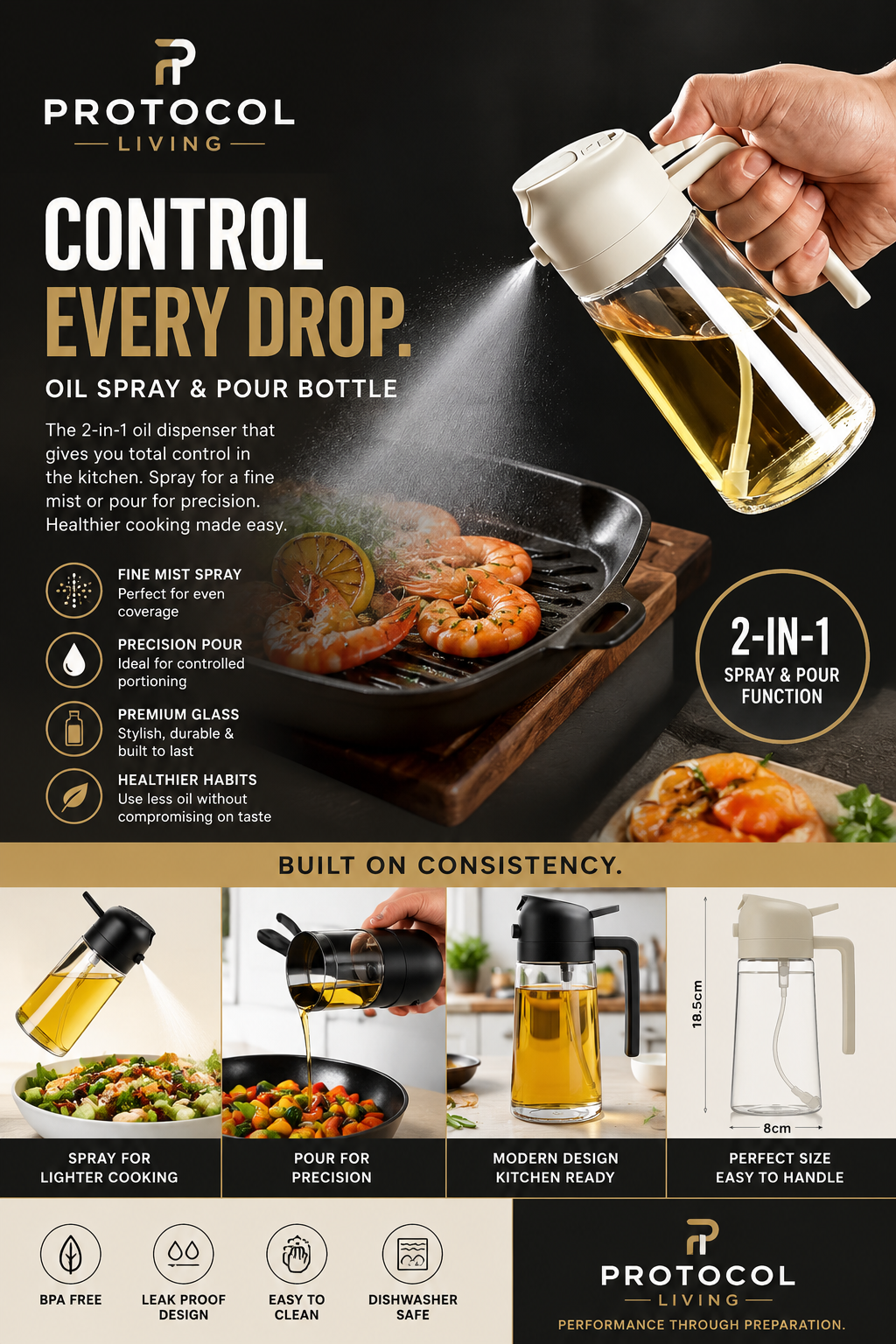 Protocol Living™ Spray & Pour Bottle